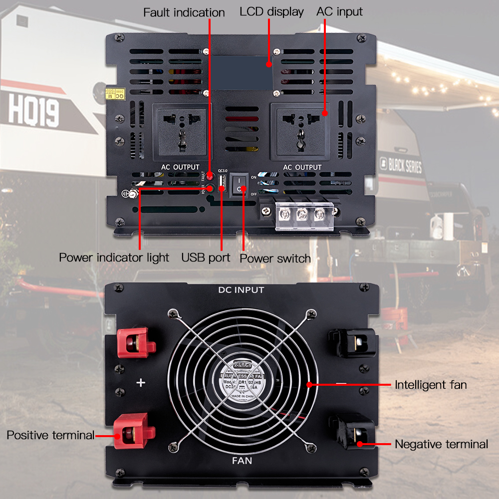 Dc To Ac 4000 Watt Pure Sine Wave Power Inverter (7)