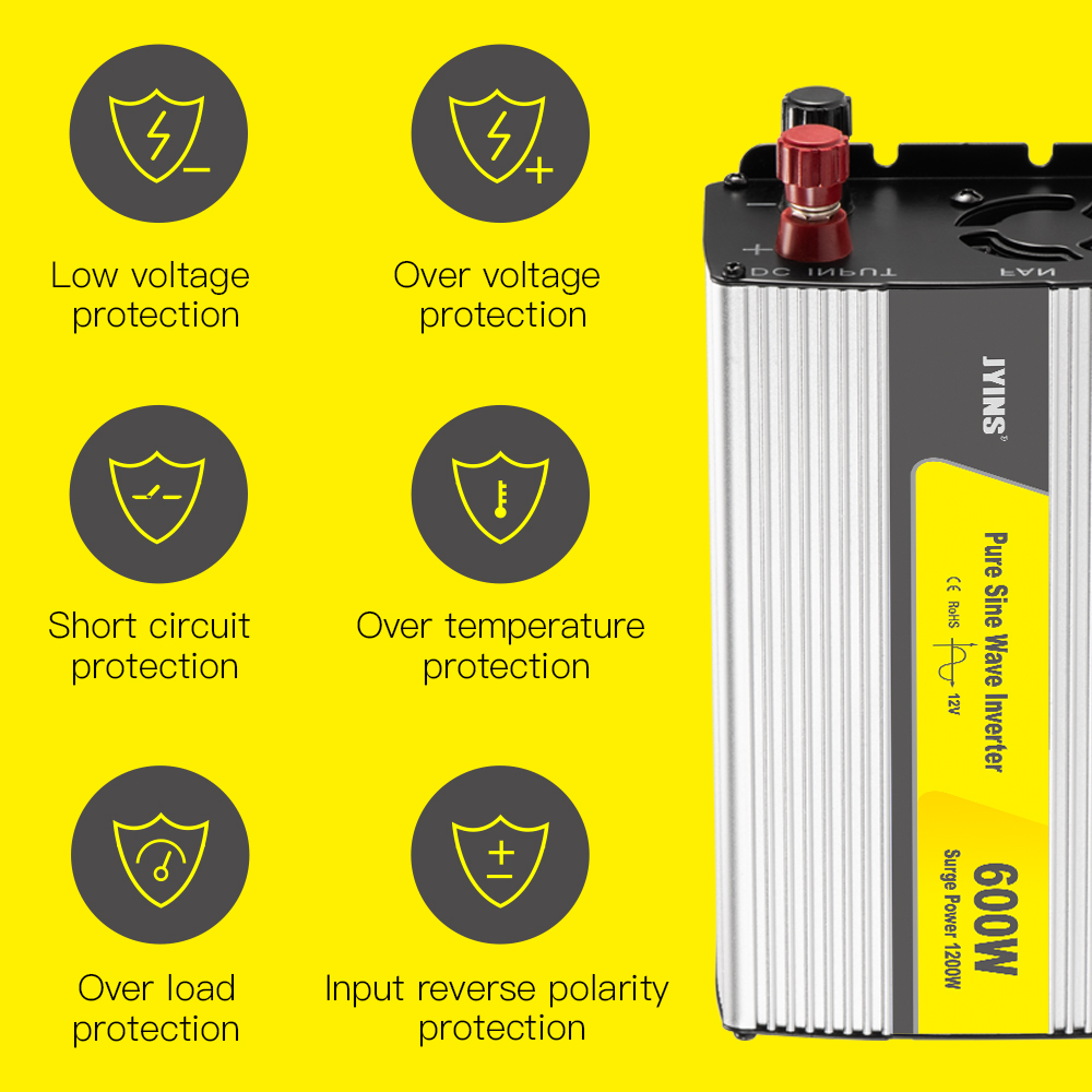 Dc To Ac 600 Watt Pure Sine Wave Power Inverter