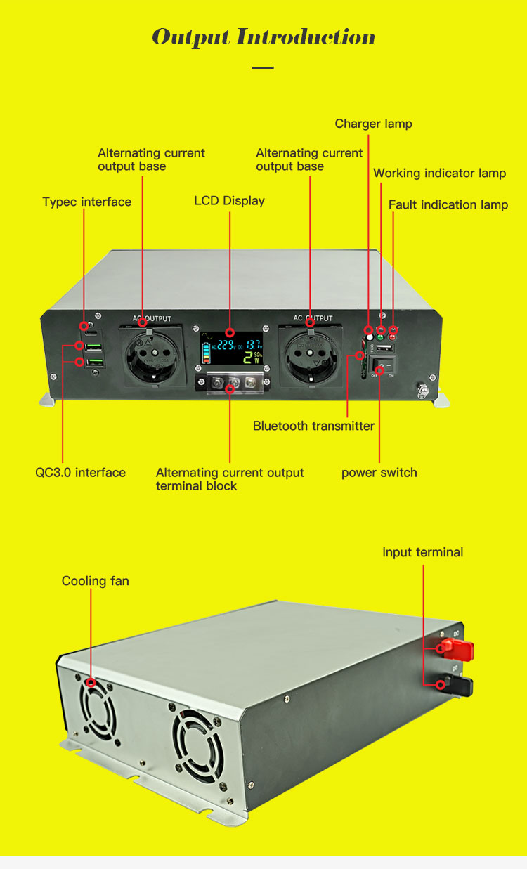 Dc To Ac 2000 Watt Pure Sine Wave Power Inverter 12V 220V (12)