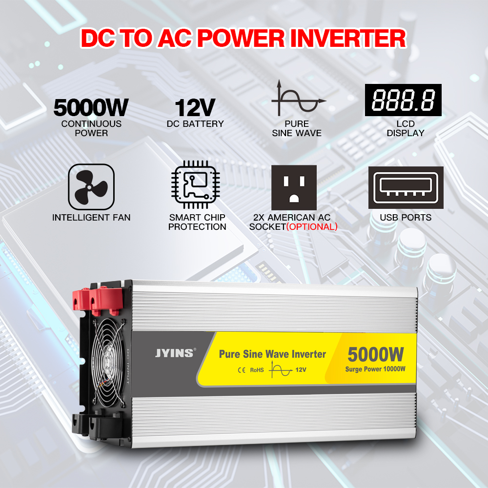 Dc To Ac 5000 Watt Pure Sine Wave Power Inverter