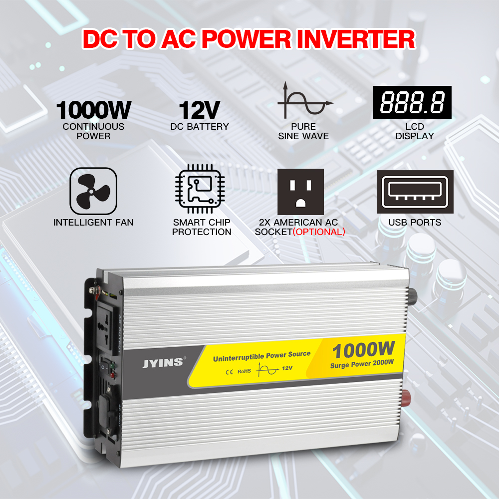 Off Grid 1000W Pure Sine Wave Inverter Charger