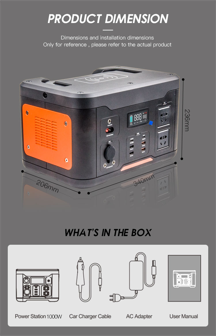 Rechargeable Backup 1000W Portable Power Station (16)