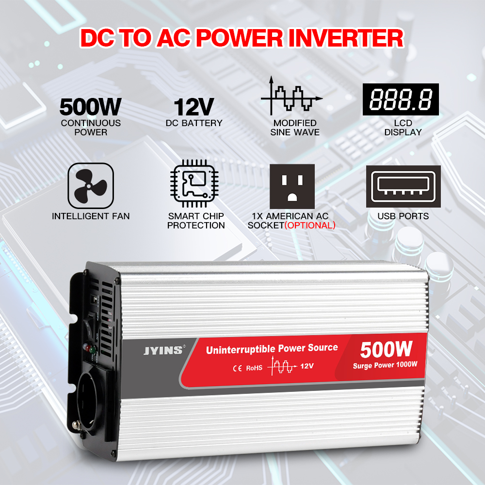 500W Modified Sine Wave Inverter With Battery Charger