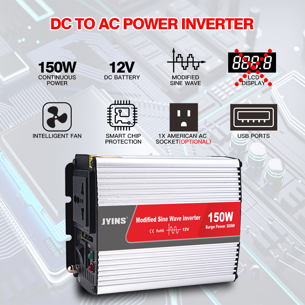 150W Dc To Ac Modified Sine Wave Inverter