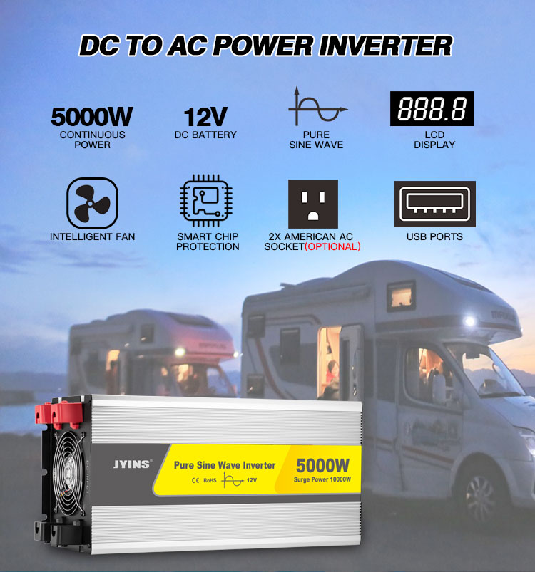 Dc To Ac 5000 Watt Pure Sine Wave Power Inverter (10)