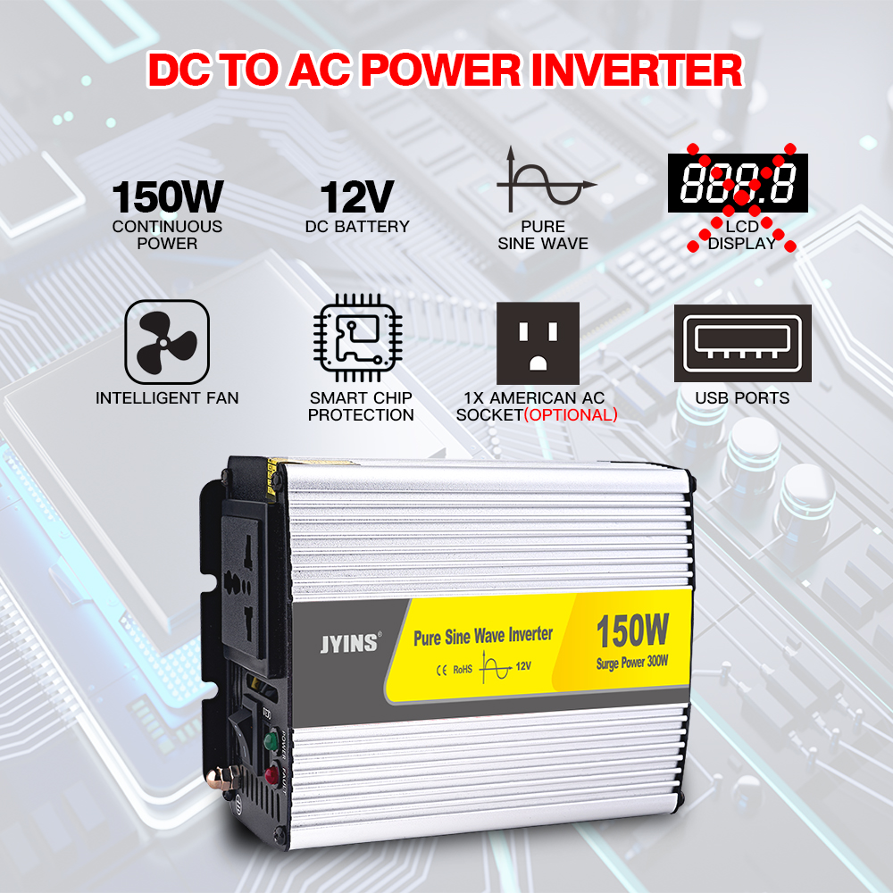 Dc To Ac 150 Watt Pure Sine Wave Power Inverter