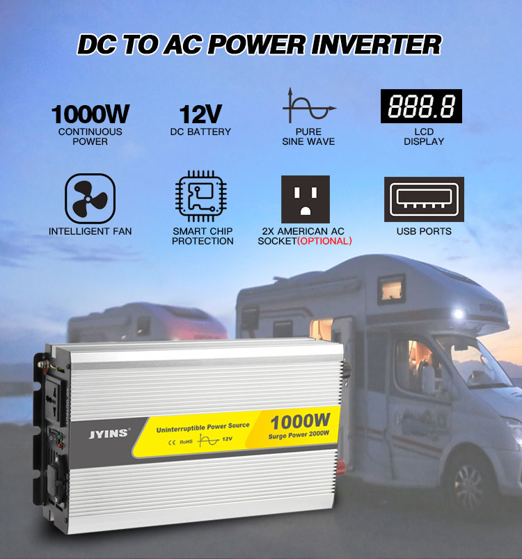 Off Grid 1000W Pure Sine Wave Inverter Charger (12)