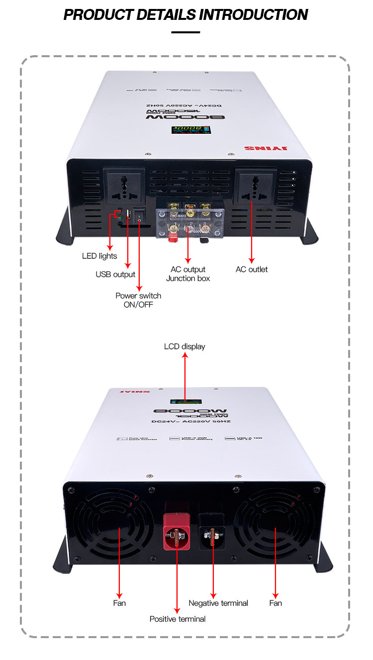 Dc To Ac 8000 Watt Pure Sine Wave Power Inverter (16)