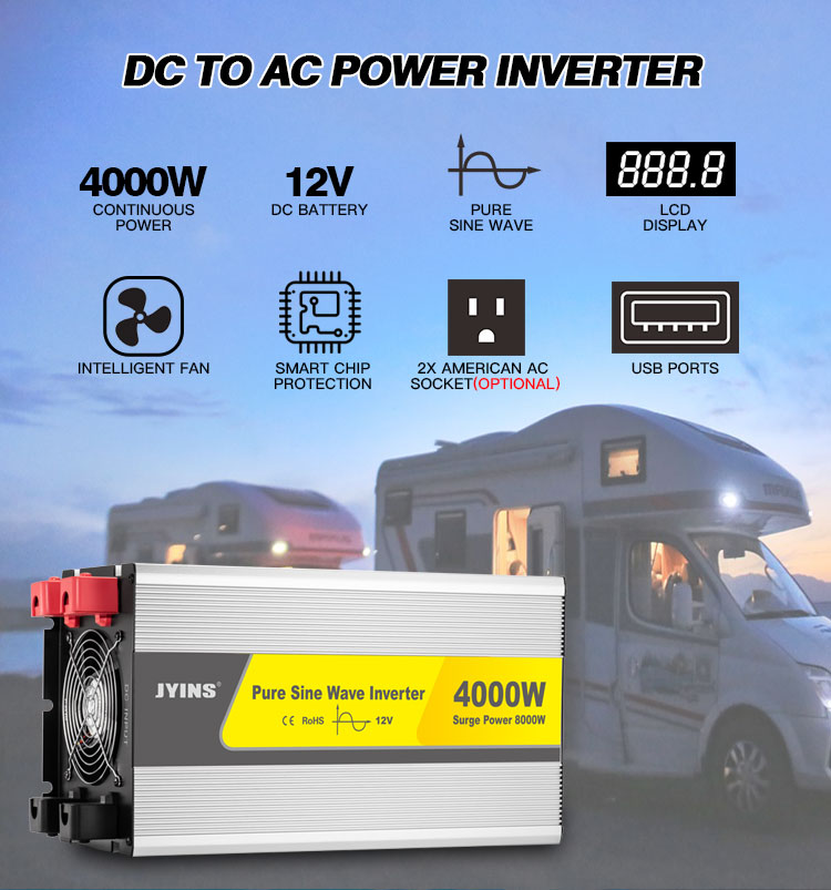 Dc To Ac 4000 Watt Pure Sine Wave Power Inverter (8)