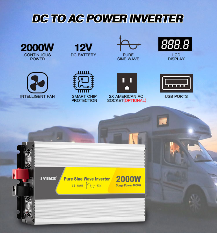 Dc To Ac 2000 Watt Pure Sine Wave Power Inverter (10)